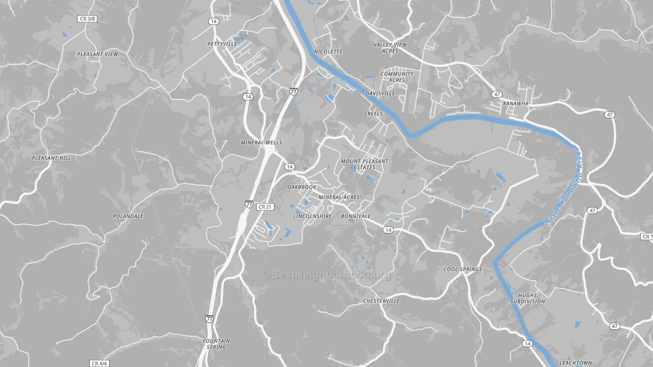 Transit Grade map of Mineralwells, WV