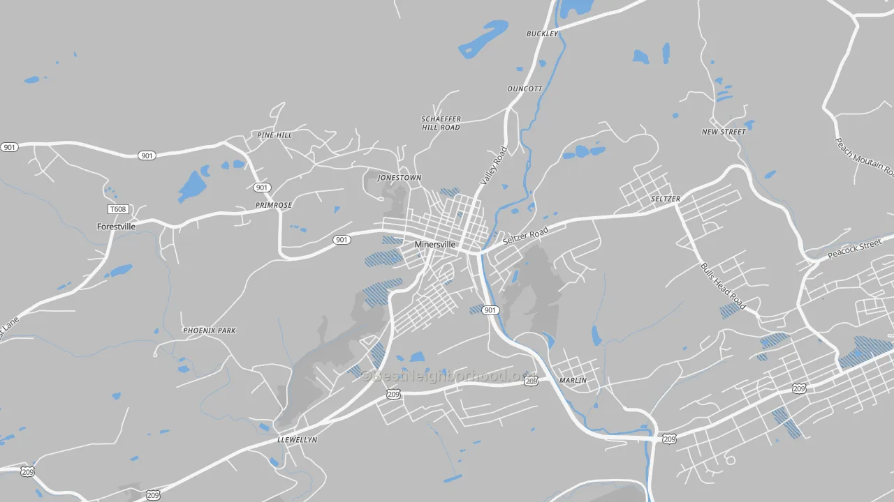 Transit Grade map of Minersville, PA