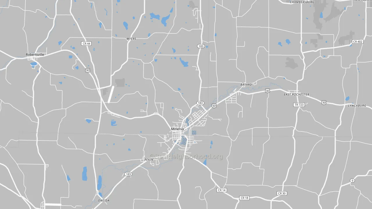 Transit Grade map of Minerva, OH