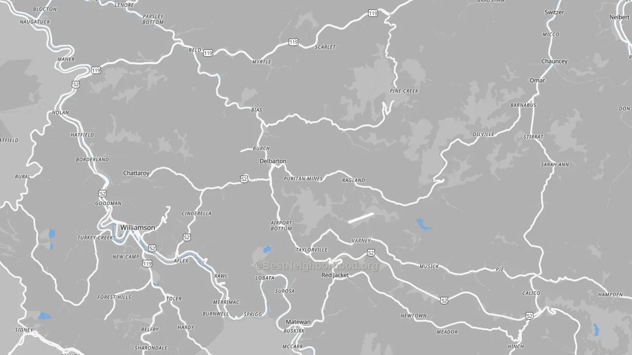 Transit Grade map of Mingo County, WV