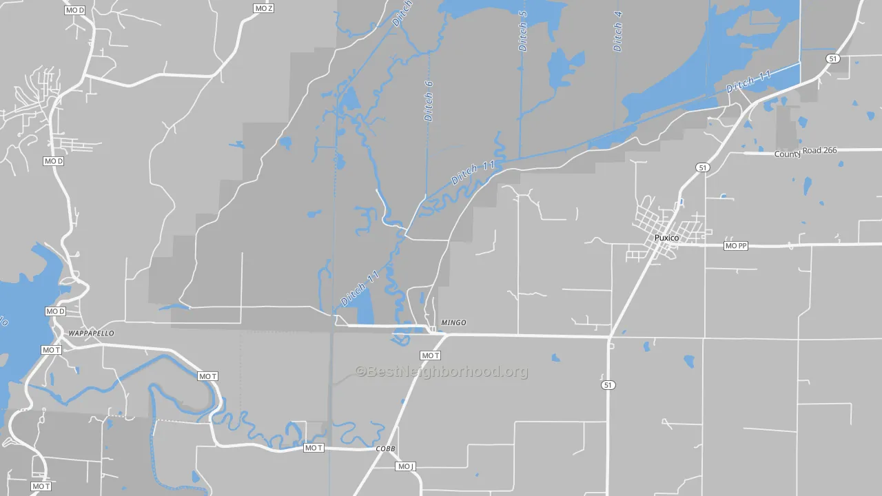 Transit Grade map of Mingo, MO