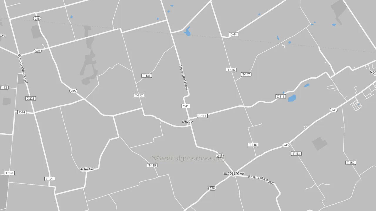Transit Grade map of Mingo, OH