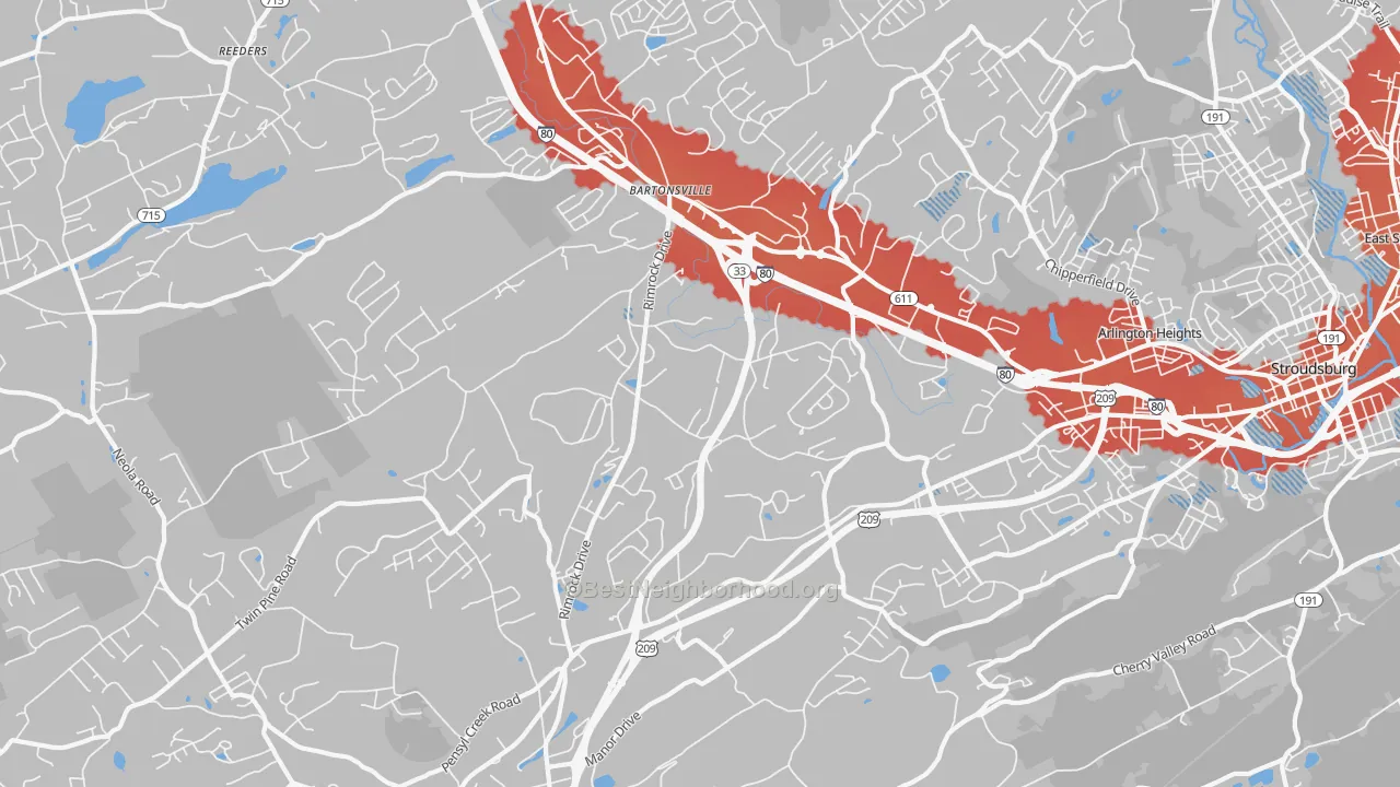 Transit Grade map of Minisink Hills, PA
