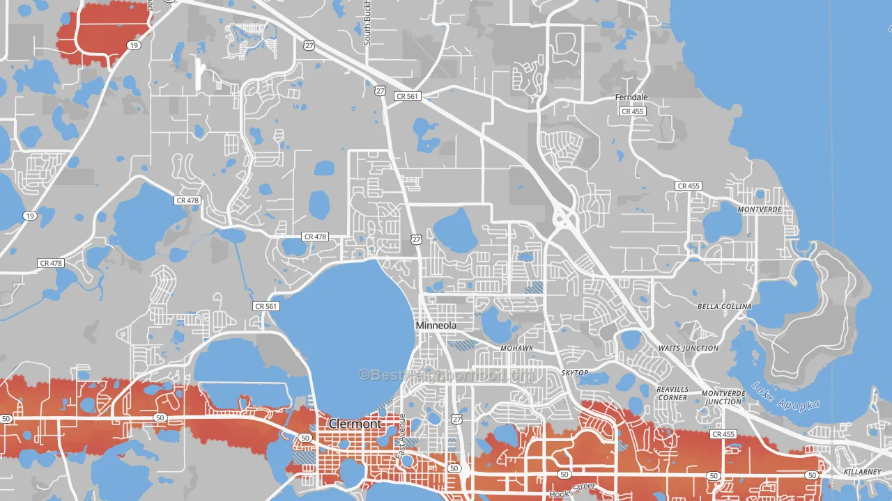 Transit Grade map of Minneola, FL