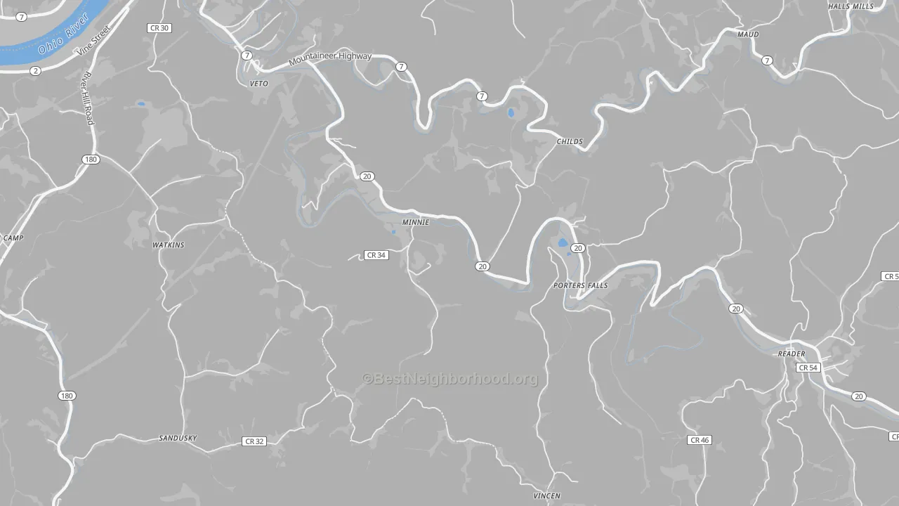 Transit Grade map of Minnie, WV