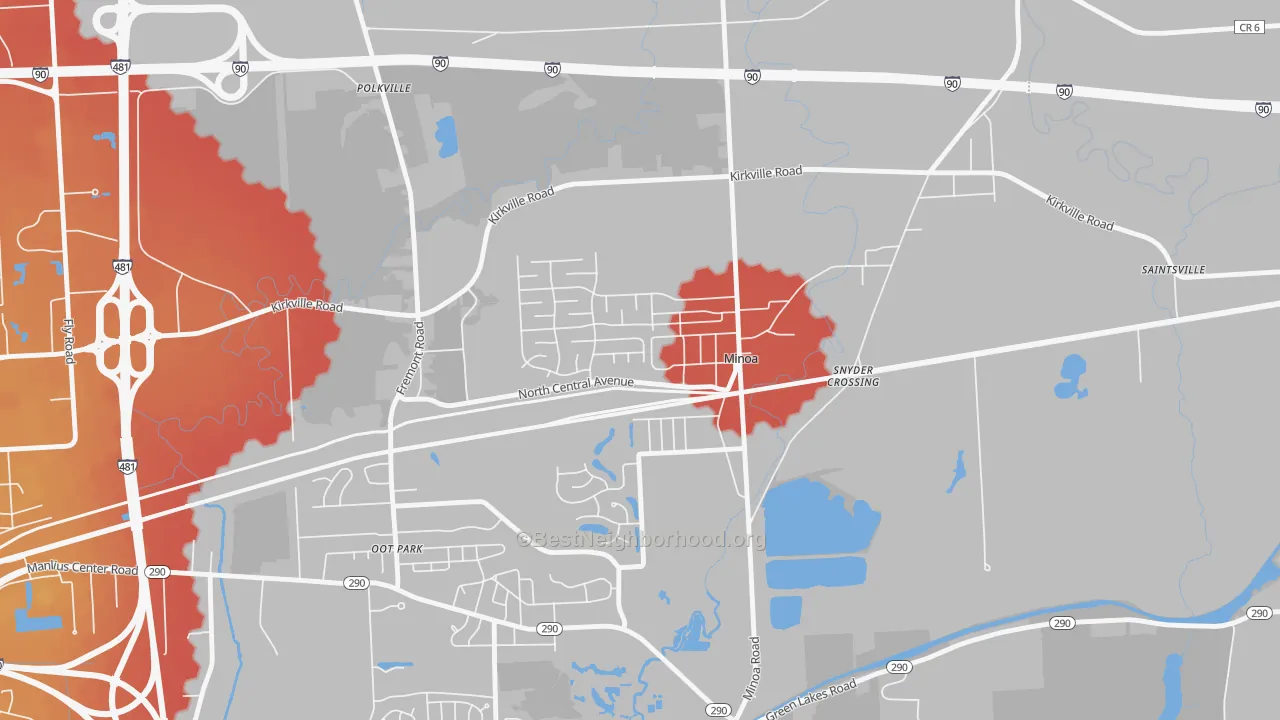 Transit Grade map of Minoa, NY