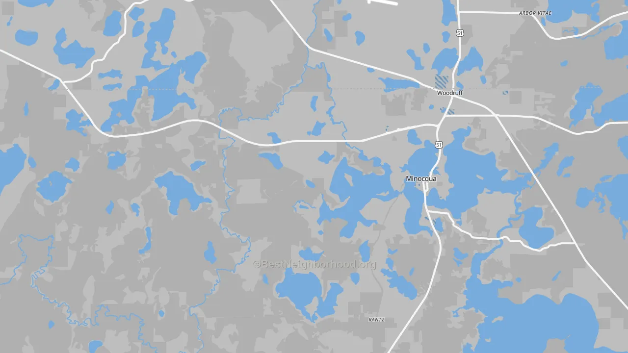 Transit Grade map of Minocqua, WI