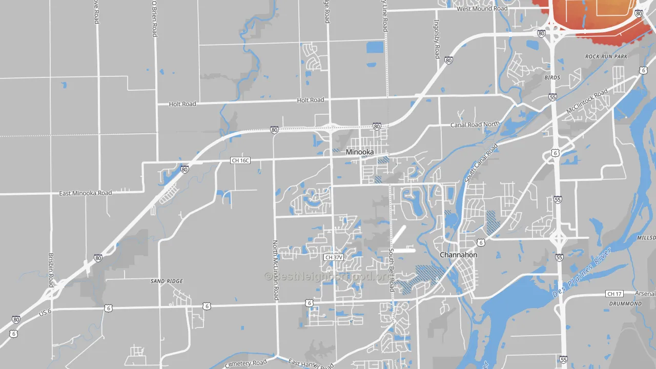 Transit Grade map of Minooka, IL