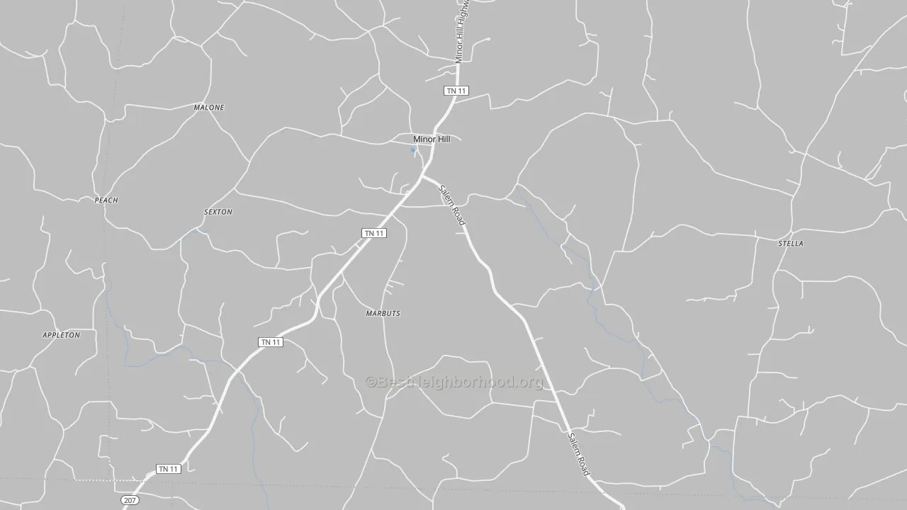 Transit Grade map of Minor Hill, TN