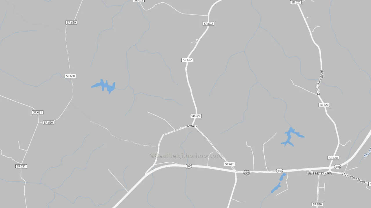 Transit Grade map of Minor, VA