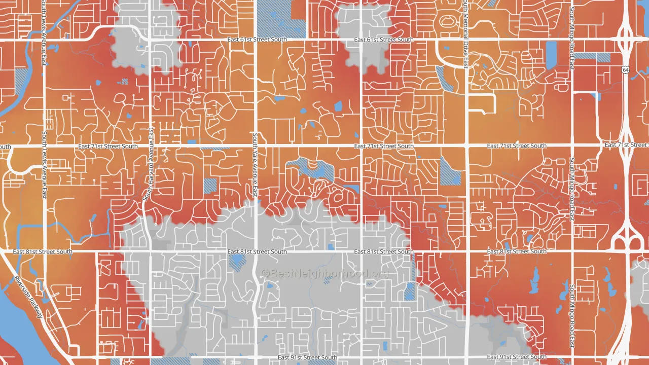 Transit Grade map of Minshall Park, Tulsa, OK
