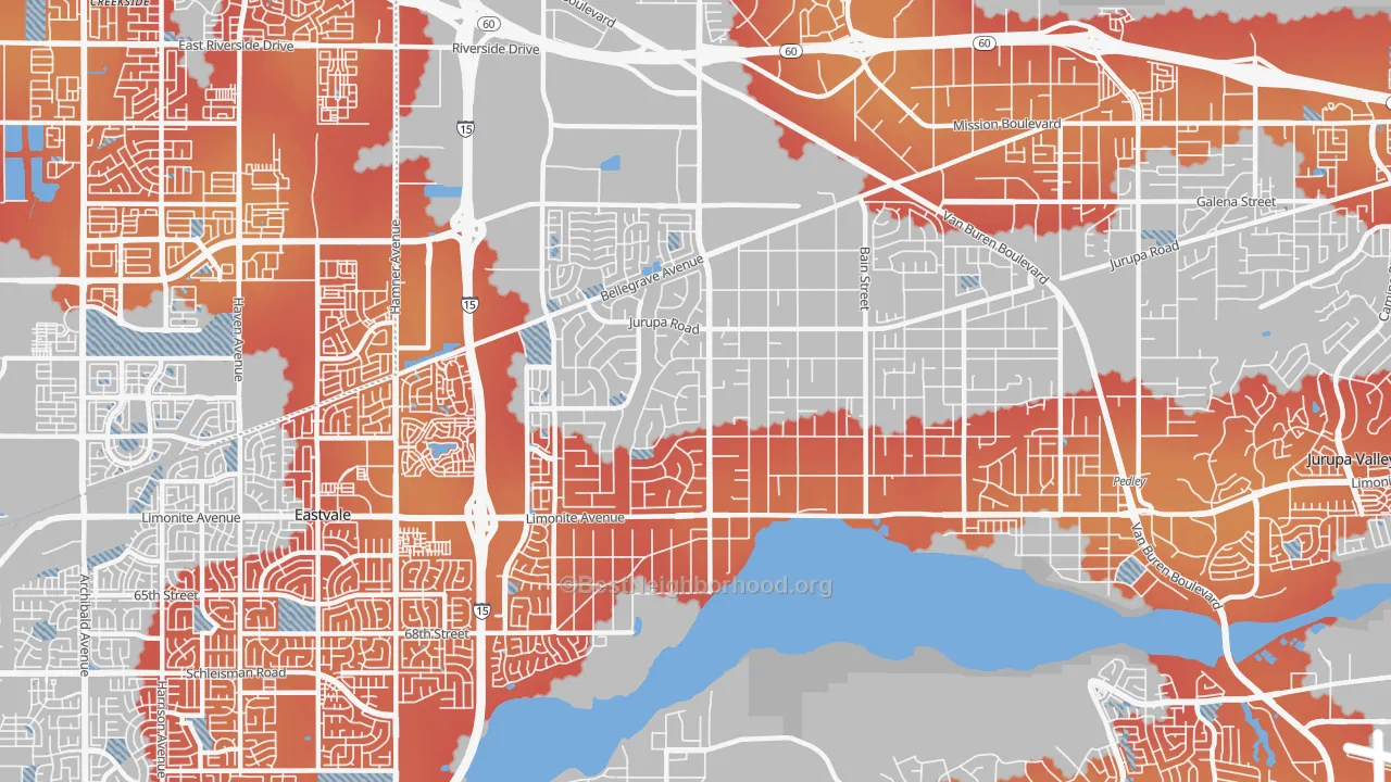 Transit Grade map of Mira Loma, CA