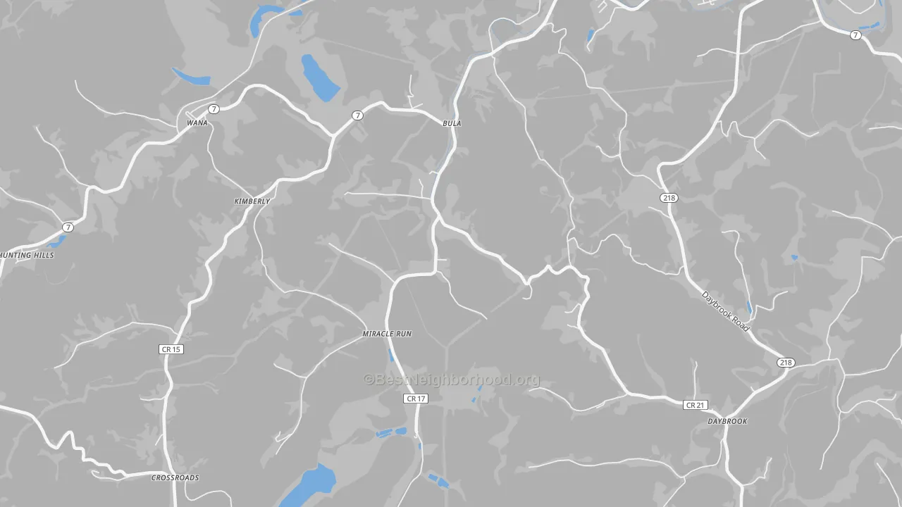 Transit Grade map of Miracle Run, WV