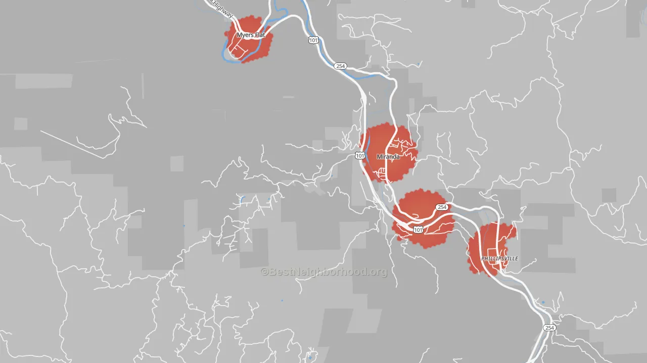 Transit Grade map of Miranda, CA