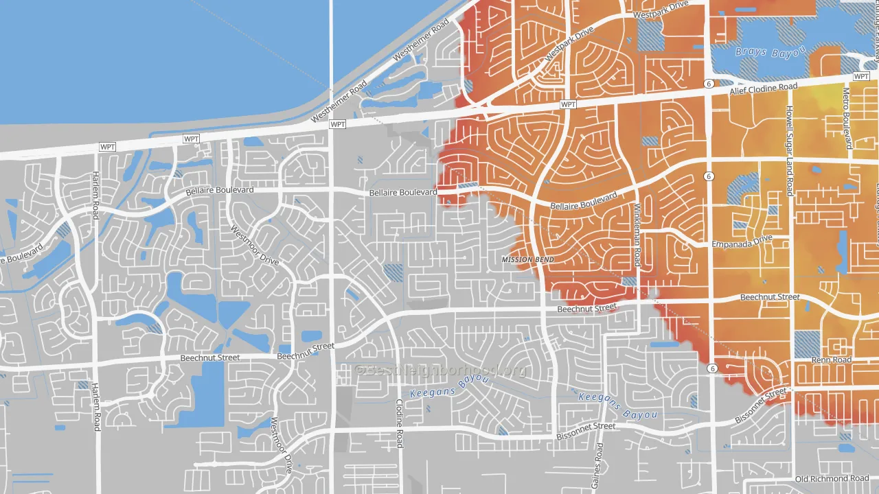 Transit Grade map of Mission Bend South, Mission Bend, TX
