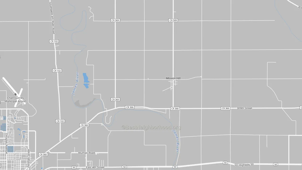 Transit Grade map of Mission Hill, SD