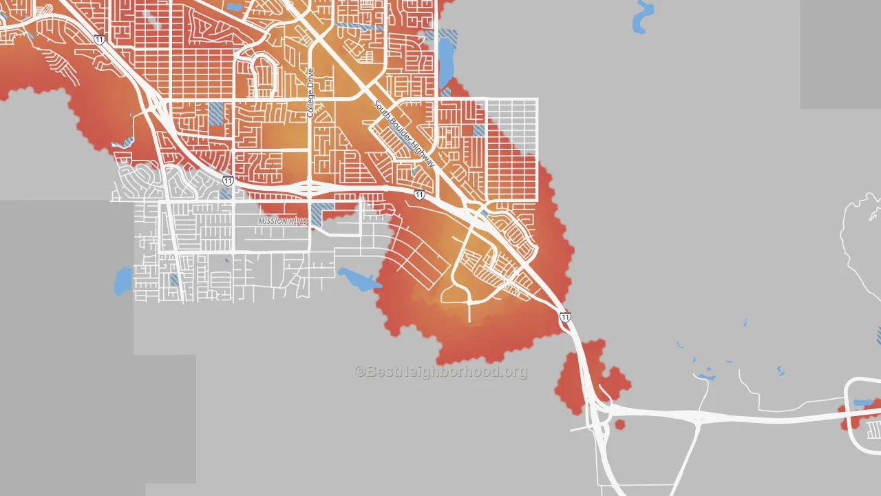 Transit Grade map of Mission Hills, Henderson, NV