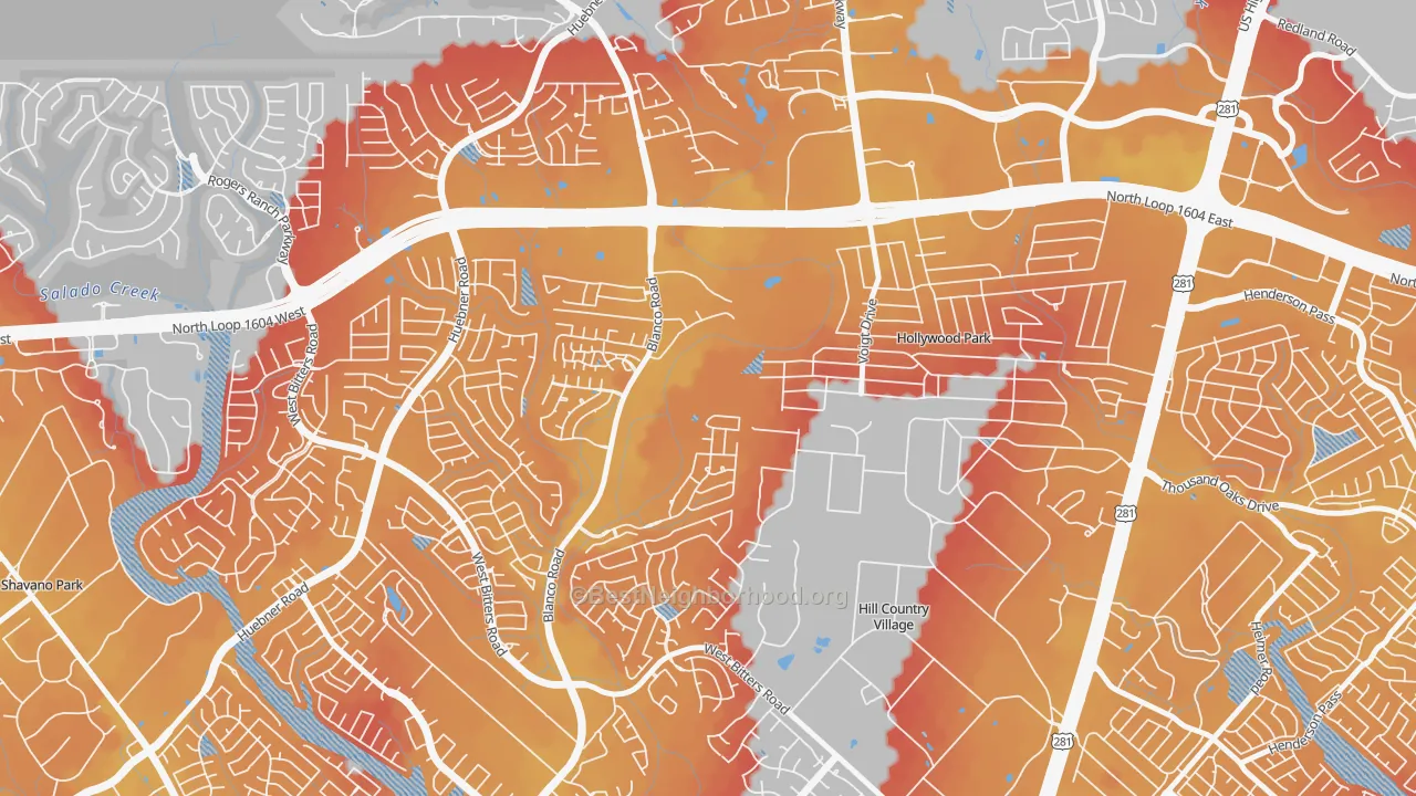 Transit Grade map of Mission Ridge, San Antonio, TX