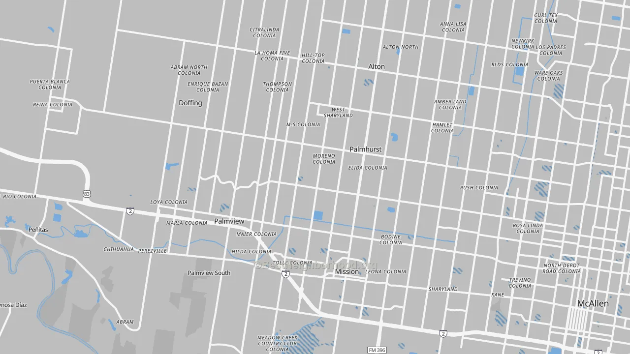 Transit Grade map of Mission, TX
