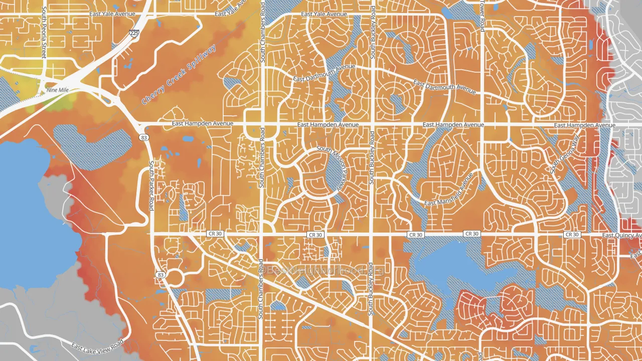 Transit Grade map of Mission Viejo, Aurora, CO