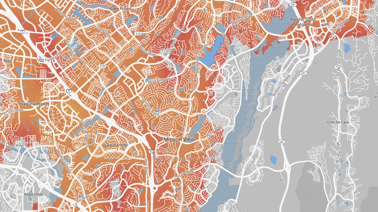 Transit Grade map of Mission Viejo, CA