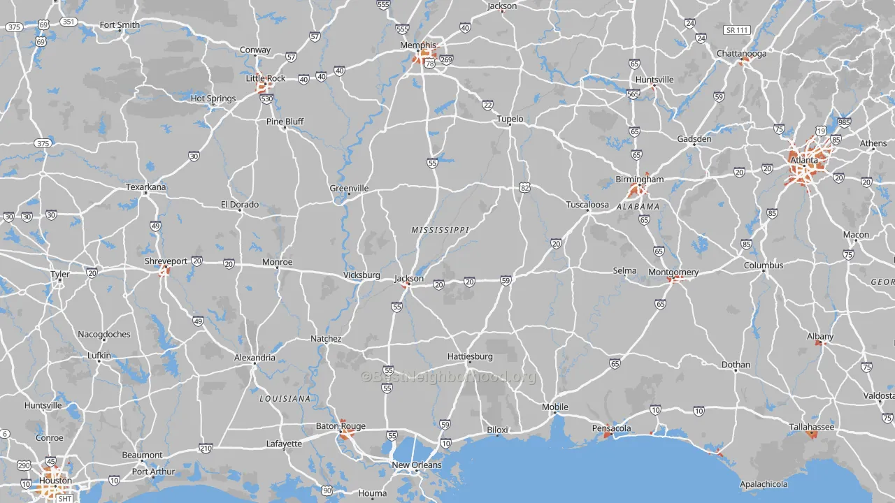 Transit Grade map of Mississippi