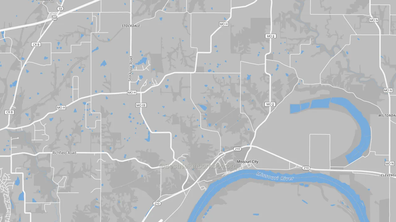 Transit Grade map of Missouri City, MO