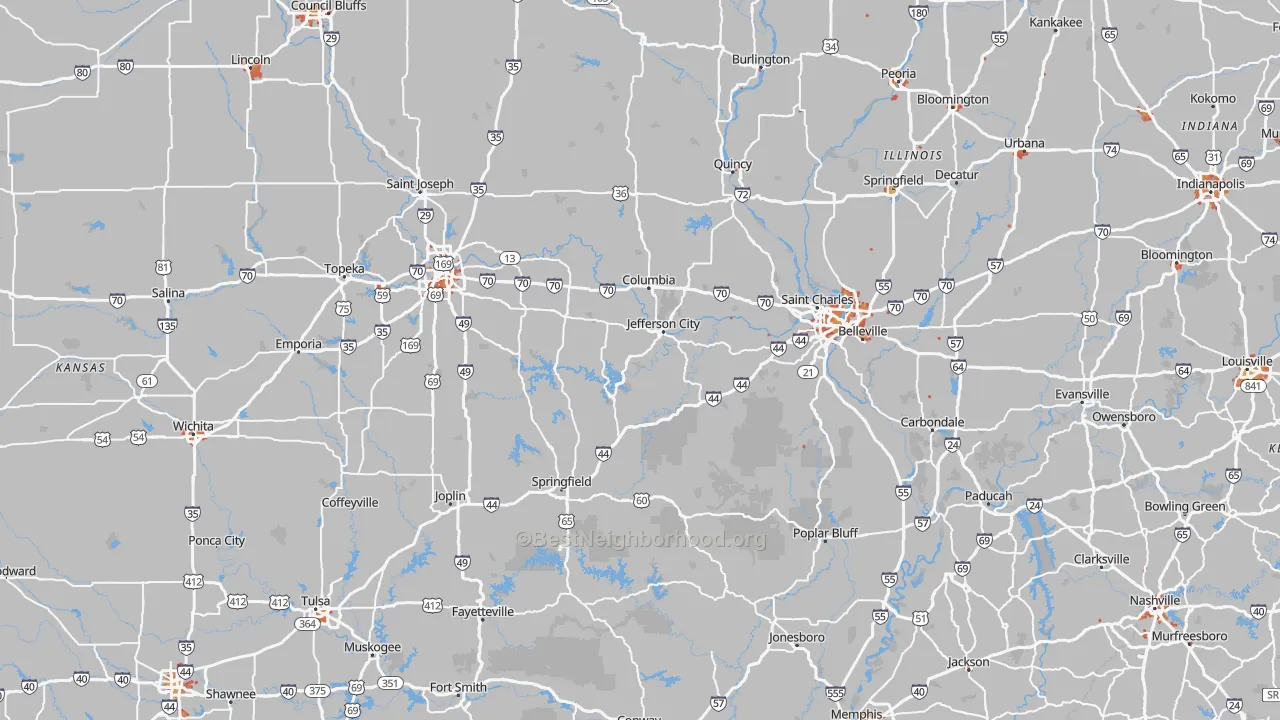 Transit Grade map of Missouri