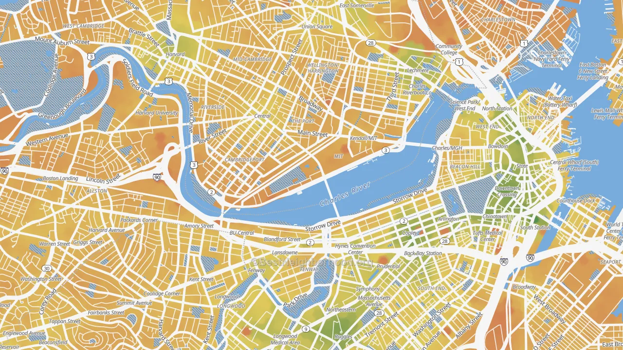 Transit Grade map of MIT, Cambridge, MA