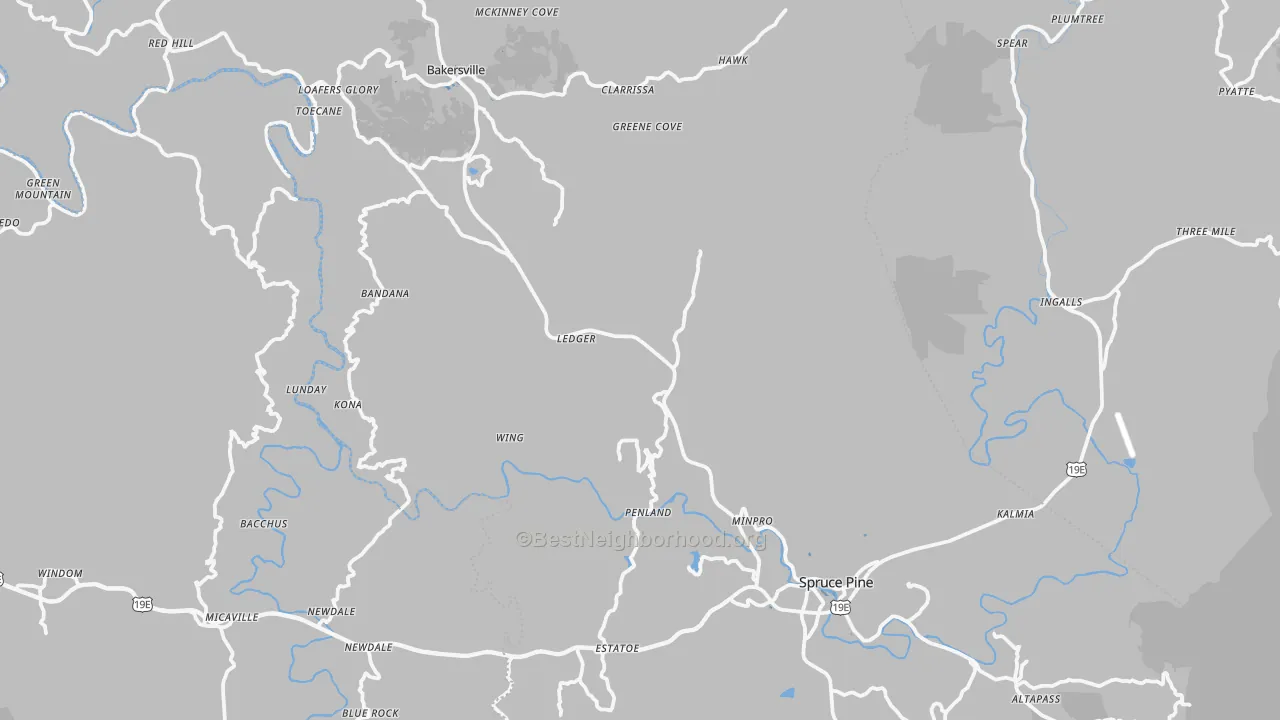 Transit Grade map of Mitchell County, NC