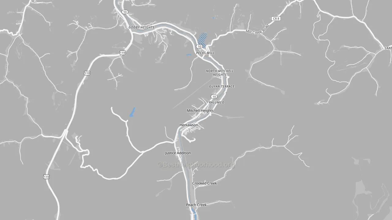 Transit Grade map of Mitchell Heights, WV