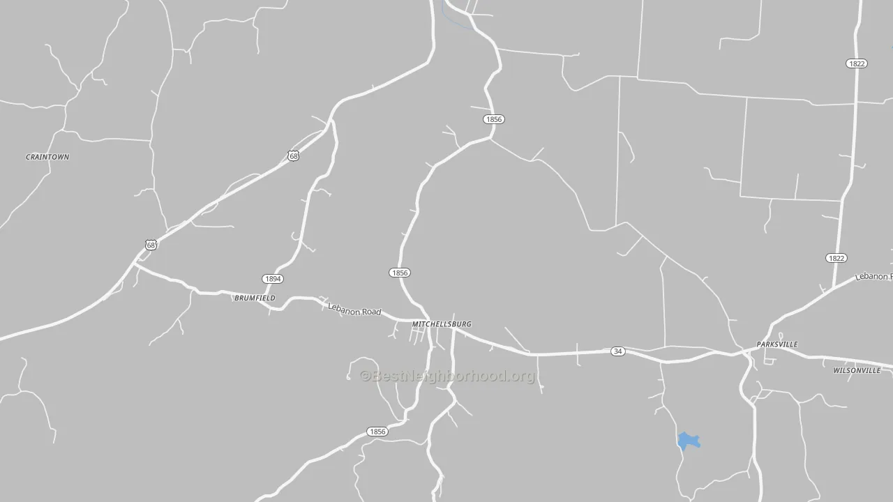 Transit Grade map of Mitchellsburg, KY