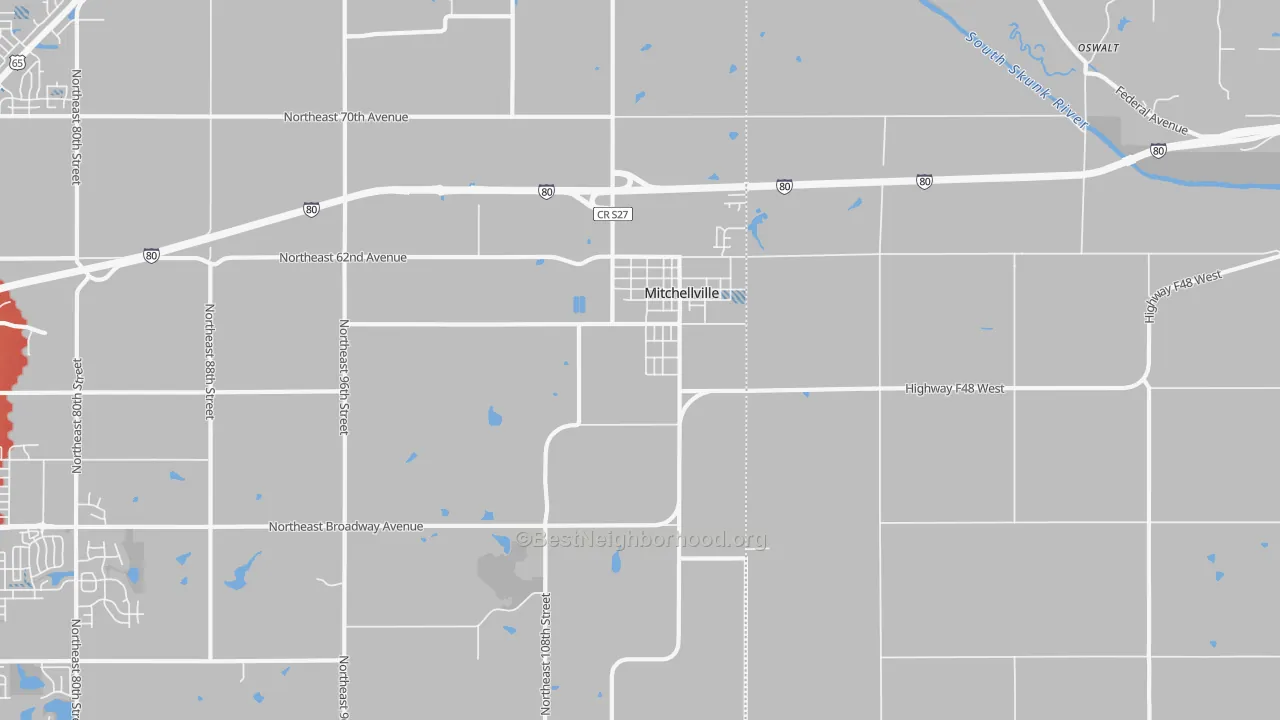 Transit Grade map of Mitchellville, IA