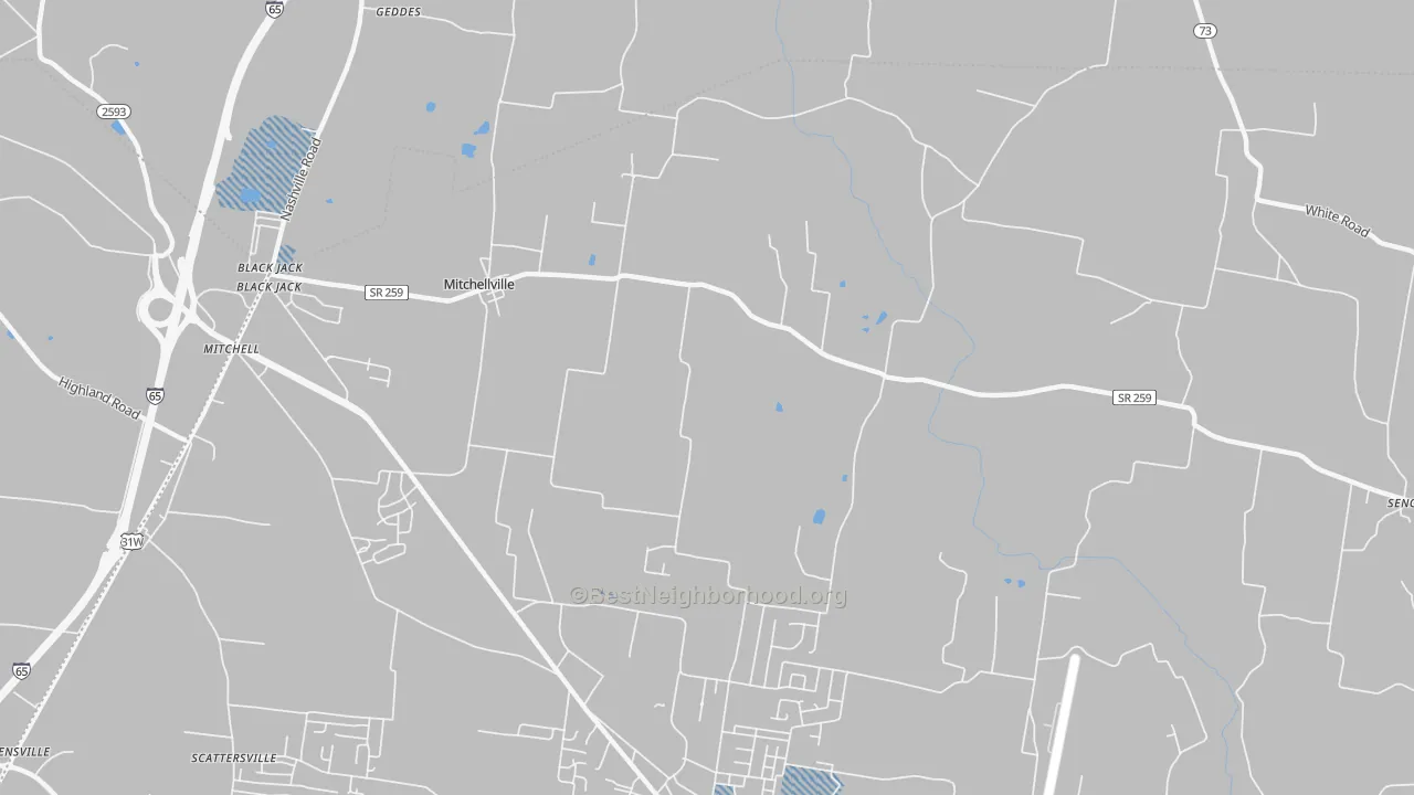 Transit Grade map of Mitchellville, TN