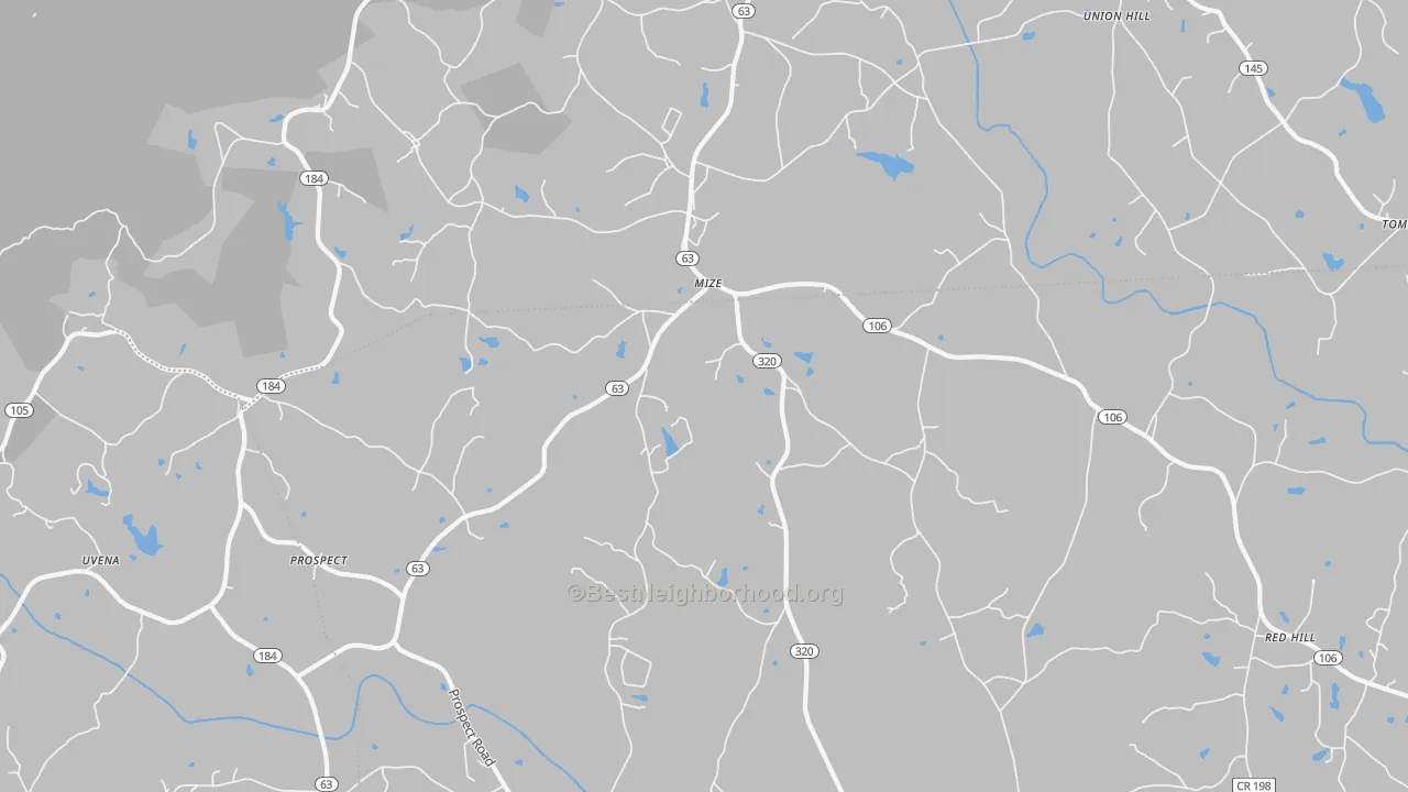 Transit Grade map of Mize, GA