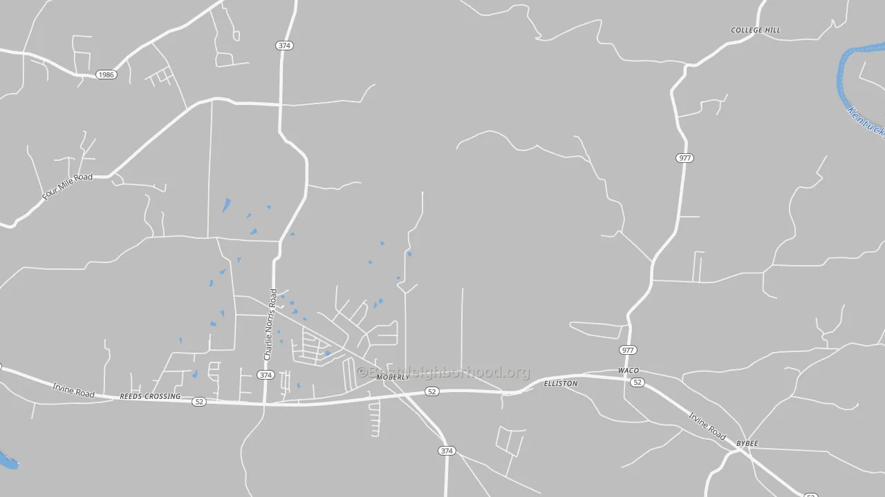 Transit Grade map of Moberly, KY