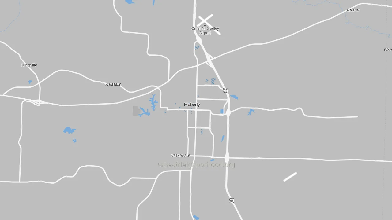 Transit Grade map of Moberly, MO