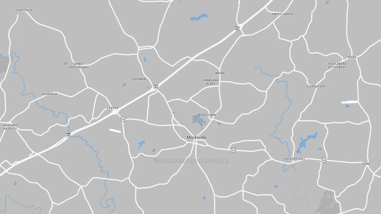 Transit Grade map of Mocksville, NC
