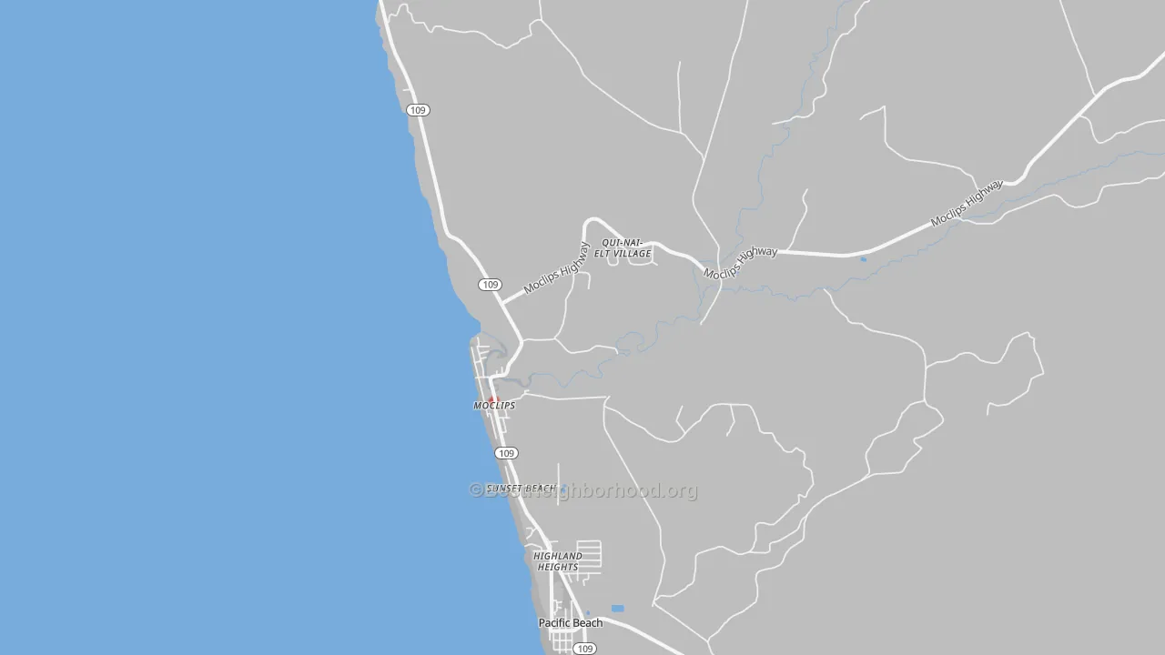 Transit Grade map of Moclips, WA