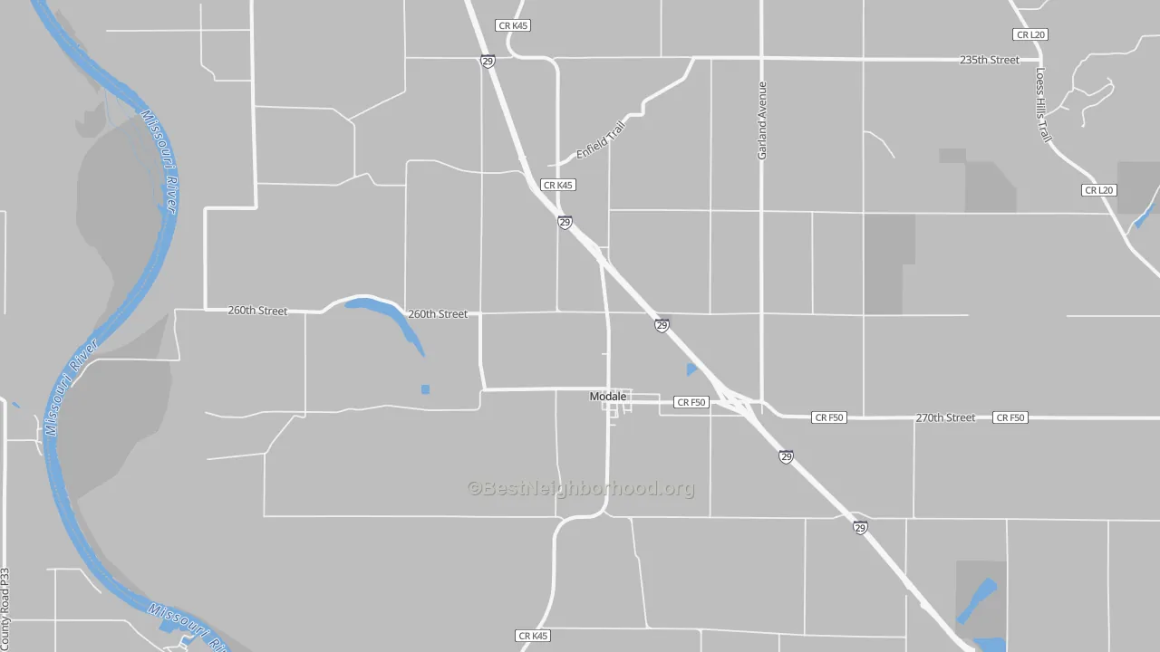 Transit Grade map of Modale, IA