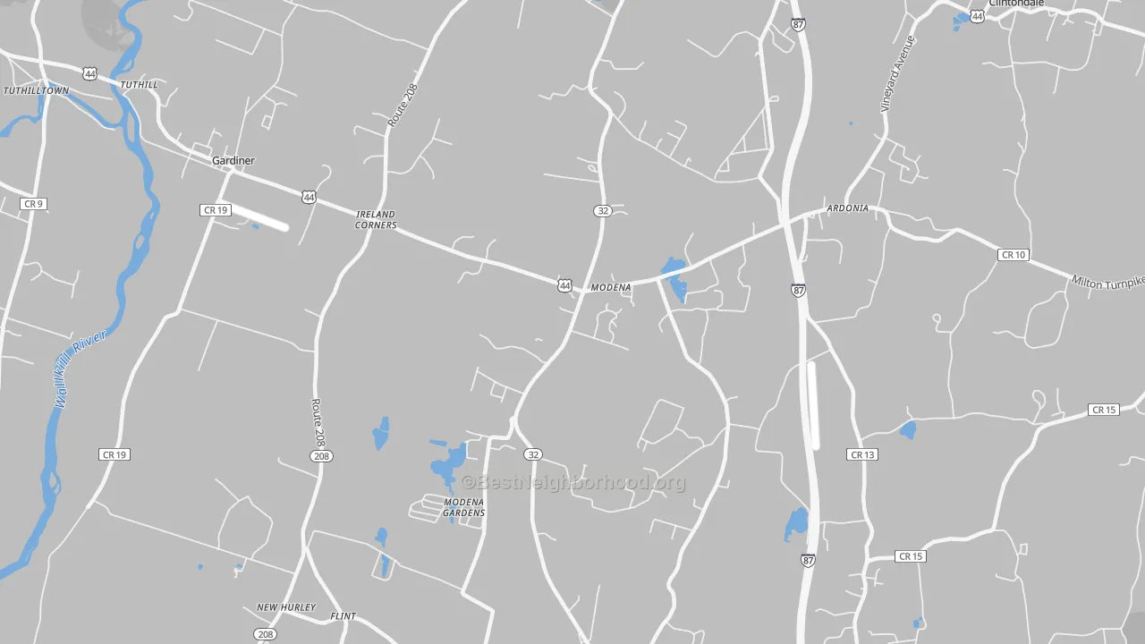 Transit Grade map of Modena, NY