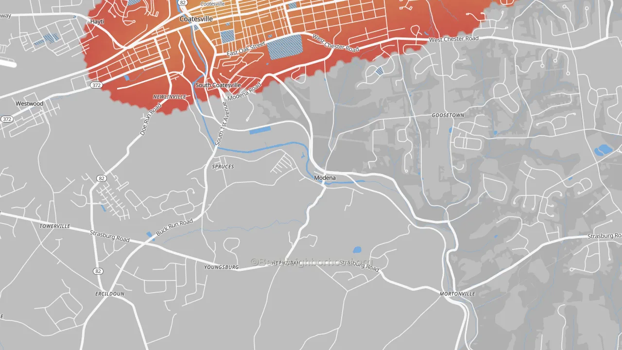 Transit Grade map of Modena, PA