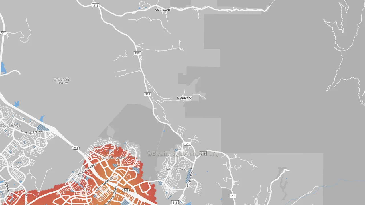 Transit Grade map of Modjeska, CA