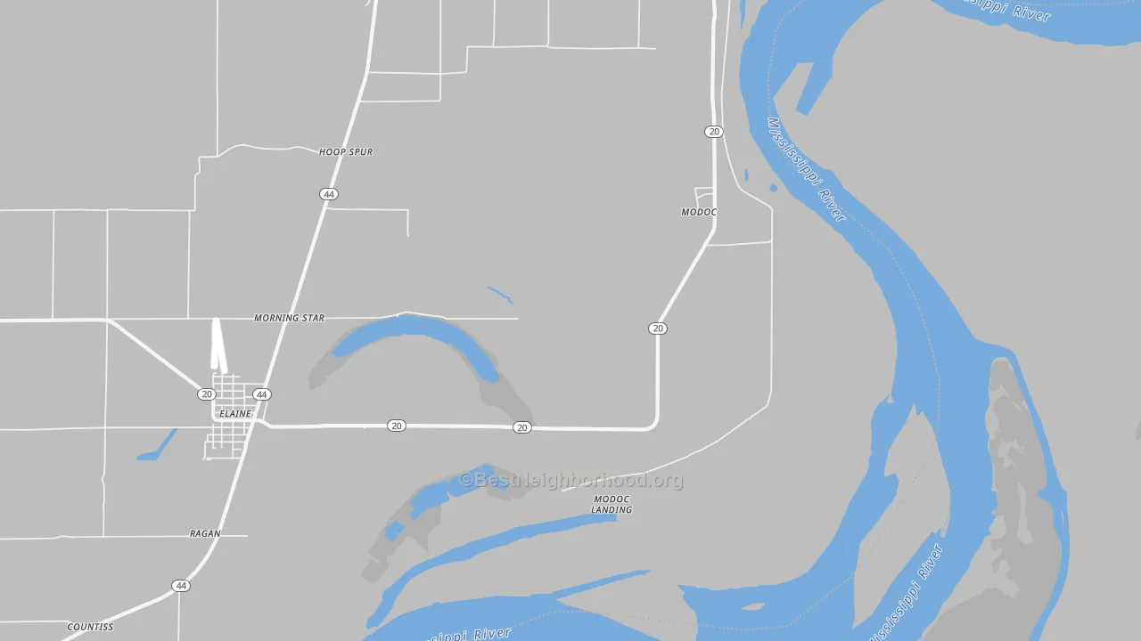 Transit Grade map of Modoc, AR