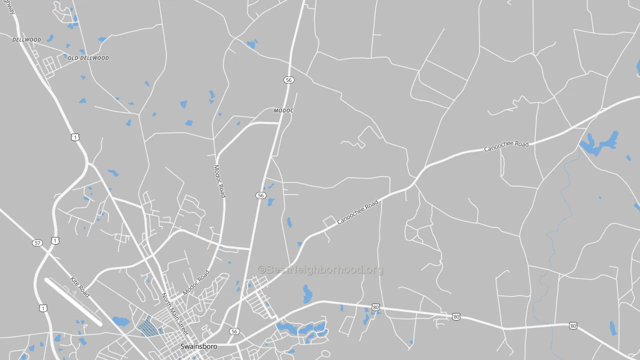 Transit Grade map of Modoc, GA
