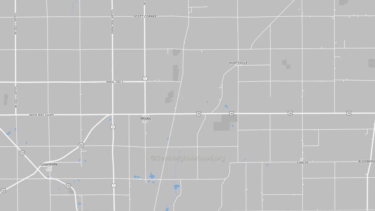 Transit Grade map of Modoc, IN