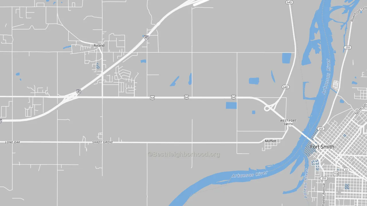 Transit Grade map of Moffett, OK
