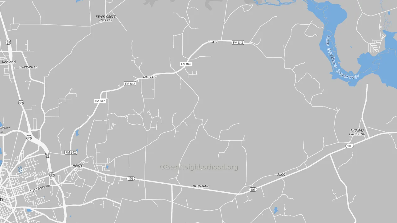 Transit Grade map of Moffitt, TX