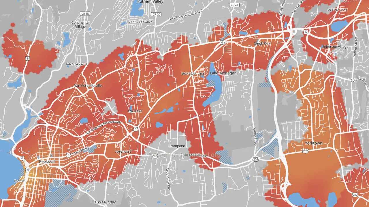 Transit Grade map of Mohegan Lake, NY