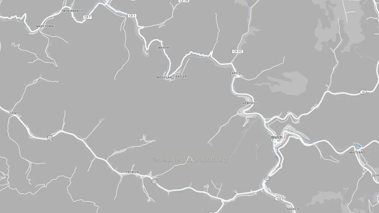 Transit Grade map of Mohegan, WV
